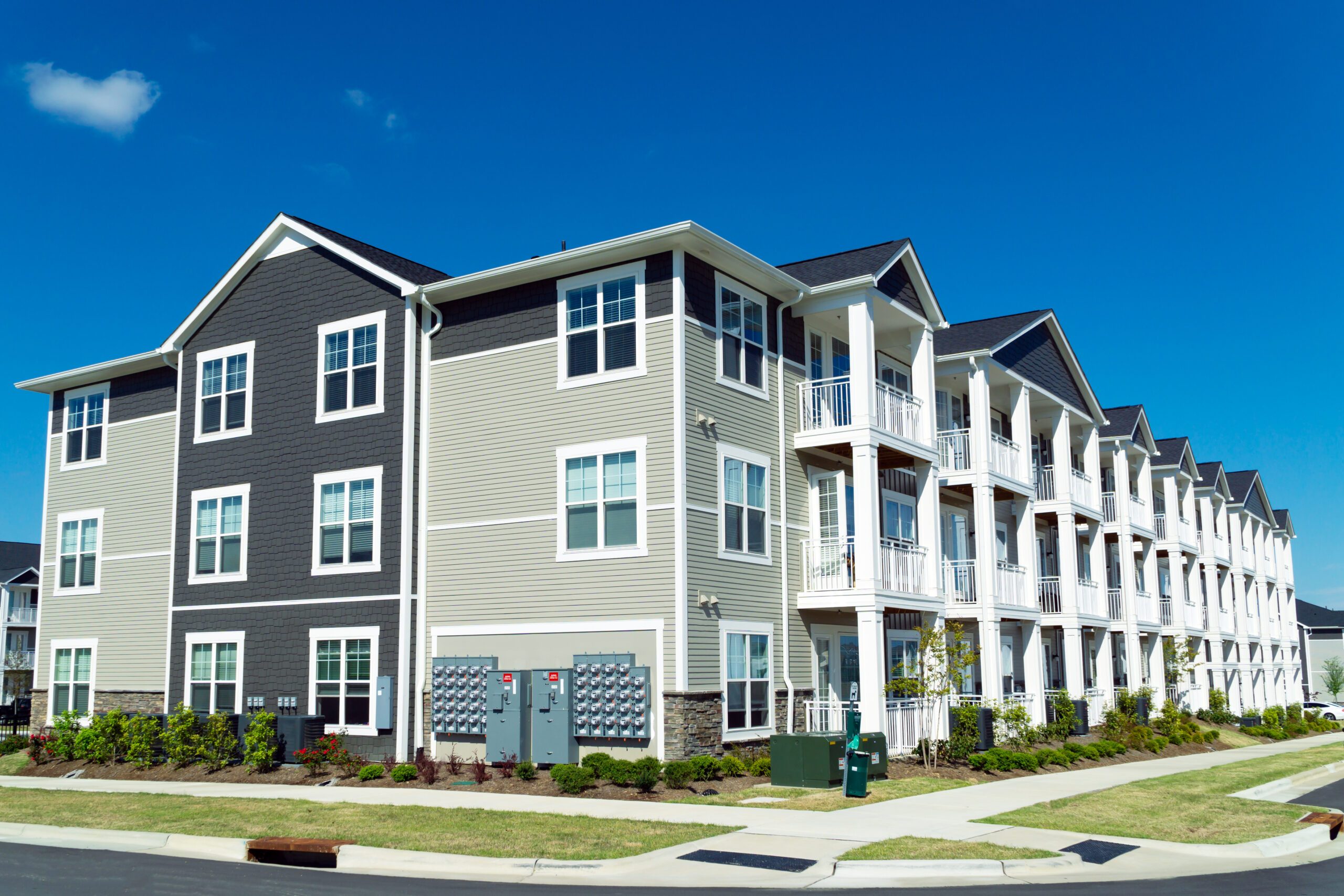 three story apartment building