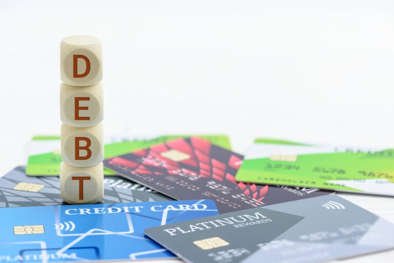 Credit,Card,Debt,Unsecured,Consumer,Debt,Concept,:,Wood,Cubes