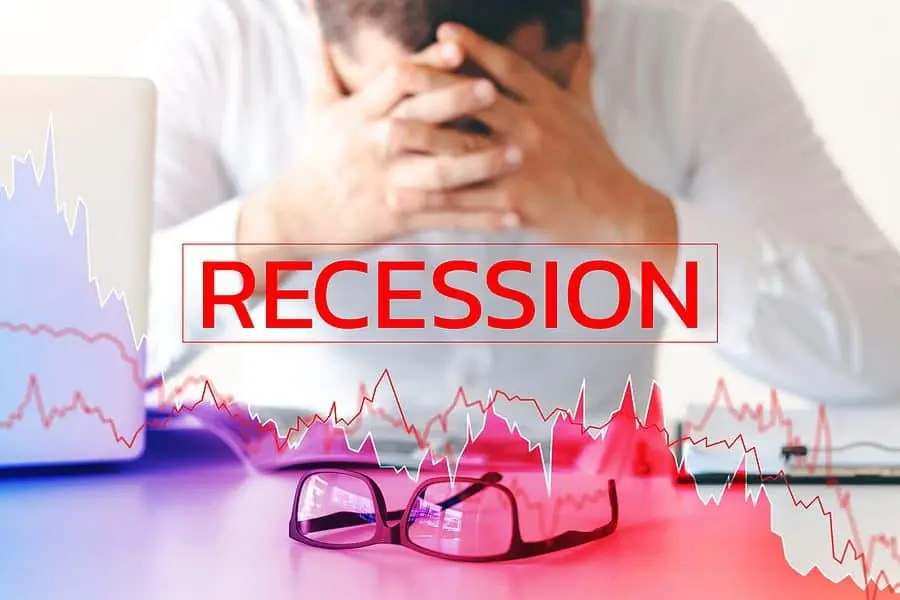 Businessmen are bankrupt from Recession, loss of global business competitiveness, global recession chart leading to the Great Depression.